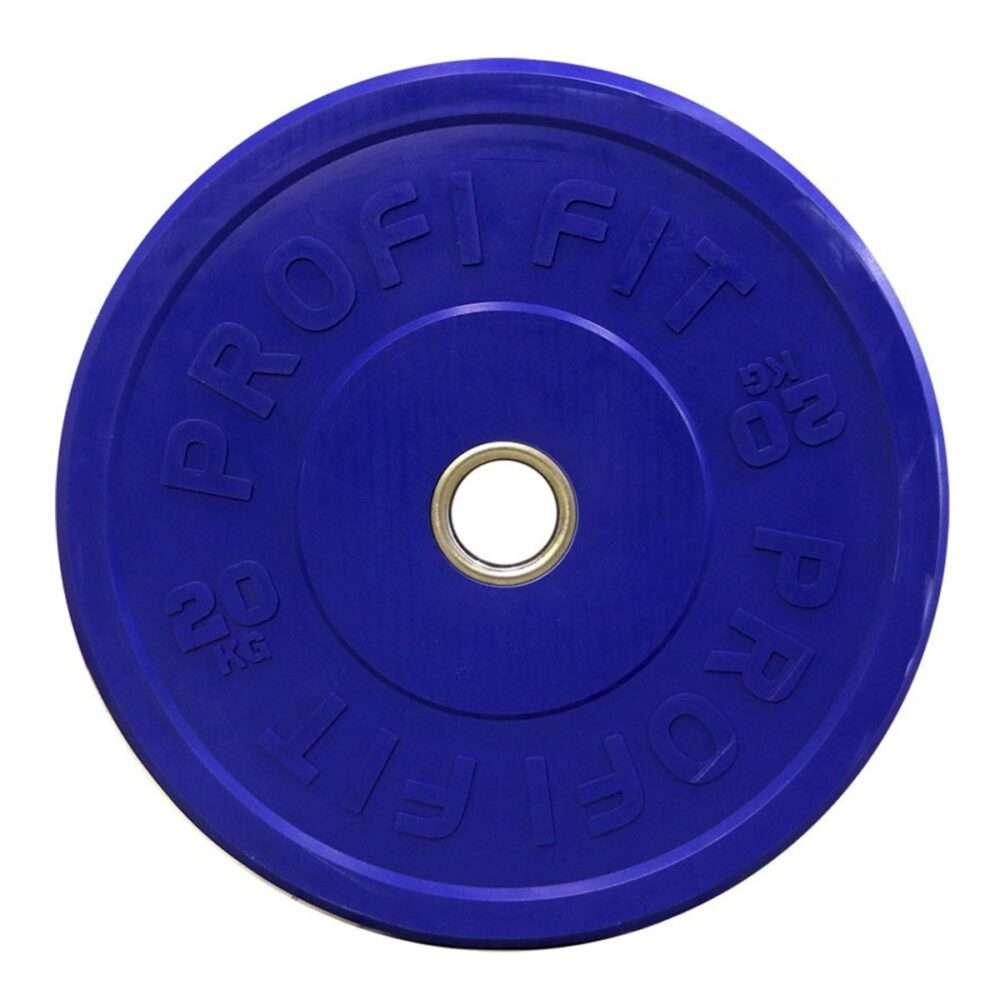 Диск для штанги каучуковый, цветной D51 мм PROFI-FIT 20 кг