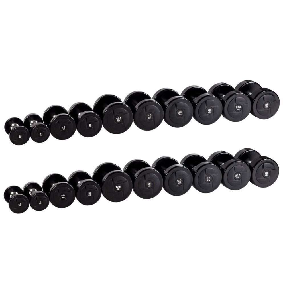Гантельный ряд силовой (шаг 2,5 кг, 10 пар) PROFI-FIT 2,5-25 кг