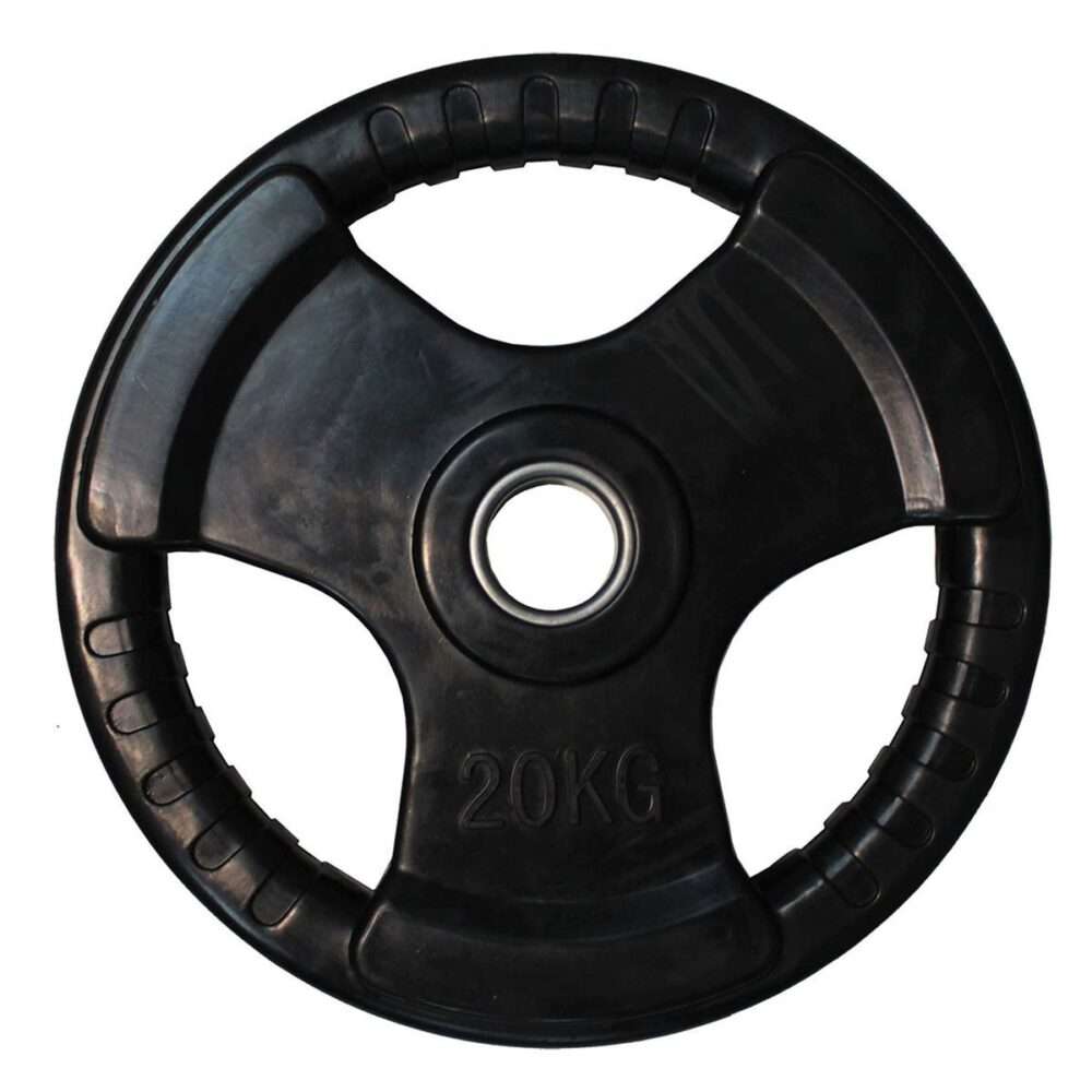 Диск обрезиненный (три хвата, черный) D51 мм PROFI-FIT 20 кг