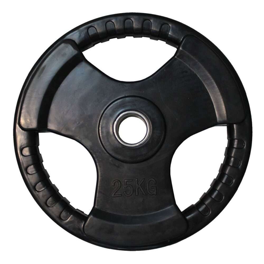 Диск обрезиненный (три хвата, черный) D51 мм PROFI-FIT 25 кг